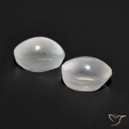 Gemas de Silimanita Ojo de Gato Blanco claro natural de 2.07 ct, Ovalada, Transparente