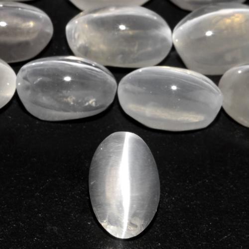 Gemas de Silimanita Ojo de Gato Gris muy claro natural de 1.78 ct, Corte Óvalo, Transparente