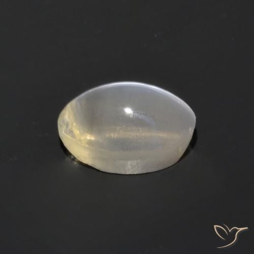 Silimanita Ojo de Gato Blanco cálido natural de 1.14 ct, Ovalada, Transparente
