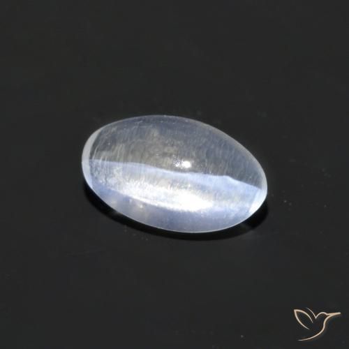 Silimanita Ojo de Gato Blanco claro natural de 0.70 ct, Ovalada, Transparente