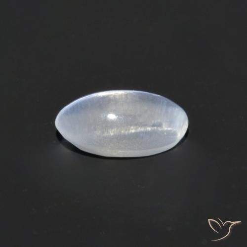 Silimanita Ojo de Gato Blanco claro natural de 0.70 ct, Ovalada, Transparente