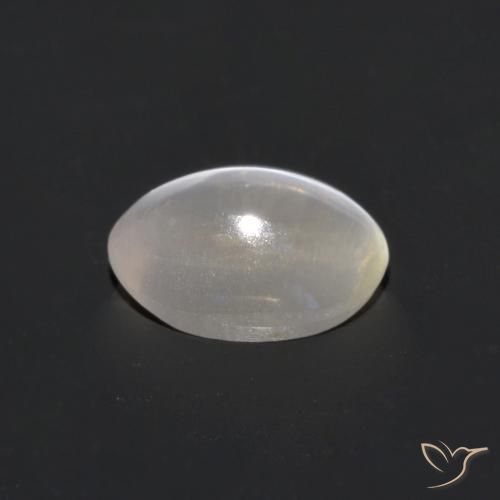 Silimanita Ojo de Gato Blanco cálido natural de 1.02 ct, Ovalada, Transparente