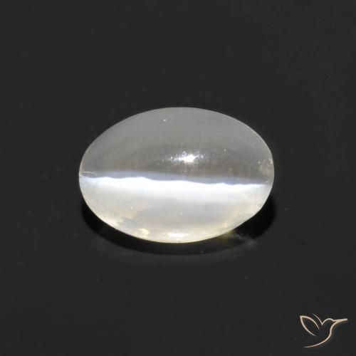 Silimanita Ojo de Gato Blanco cálido natural de 1.06 ct, Ovalada, Transparente