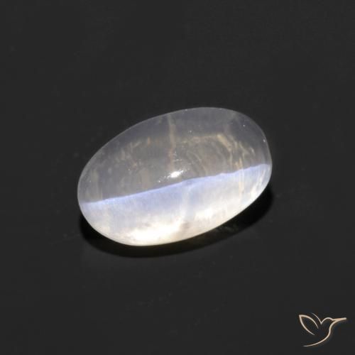 1.34ct Natural Blanco Silimanita Ojo de Gato, Ovalada, Transparente