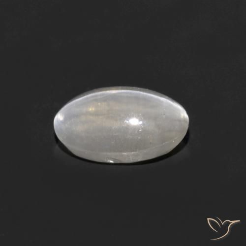 Silimanita Ojo de Gato Blanco natural de 0.92 ct, Ovalada, Transparente