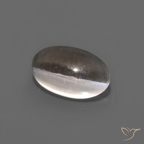 Silimanita Ojo de Gato Marrón medio natural de 1.12 ct, Ovalada, Transparente