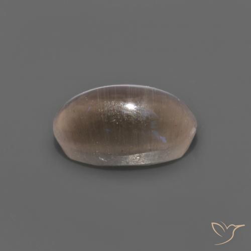 Silimanita Ojo de Gato Marrón medio natural de 1.12 ct, Ovalada, Transparente