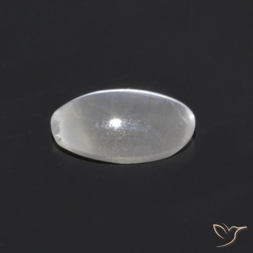 Silimanita Ojo de Gato Blanco cálido natural de 0.76 ct, Ovalada, Transparente