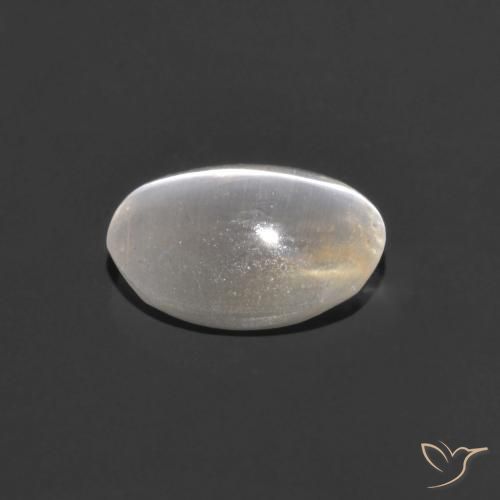 Silimanita Ojo de Gato Blanco cálido natural de 0.78 ct, Ovalada, Transparente