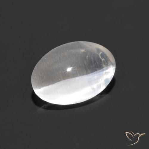 Silimanita Ojo de Gato Blanco natural de 1.10 ct, Ovalada, Transparente