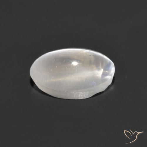 Silimanita Ojo de Gato Blanco natural de 1.10 ct, Ovalada, Transparente