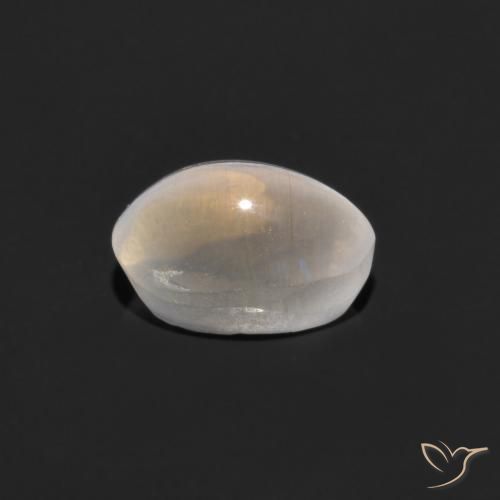 Silimanita Ojo de Gato Blanco cálido natural de 0.88 ct, Ovalada, Transparente