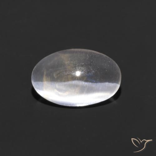 Silimanita Ojo de Gato Blanco claro natural de 0.93 ct, Ovalada, Transparente