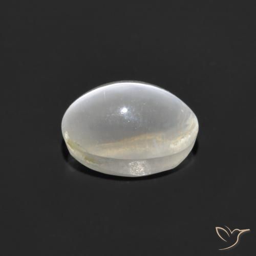 Silimanita Ojo de Gato Blanco cálido natural de 1.07 ct, Ovalada, Transparente