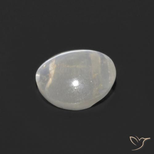 Silimanita Ojo de Gato Blanco cálido natural de 1.01 ct, Ovalada, Transparente