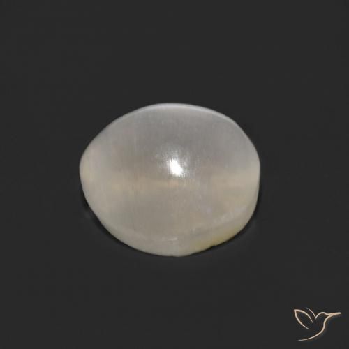 Silimanita Ojo de Gato Blanco cálido natural de 1.33 ct, Ovalada, Transparente