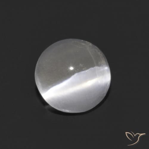 Silimanita Ojo de Gato Blanco claro natural de 0.93 ct, Ovalada, Transparente