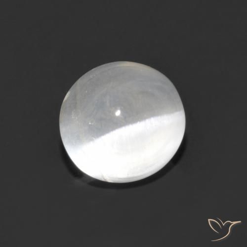 Silimanita Ojo de Gato Blanco claro natural de 1.48 ct, Ovalada, Transparente