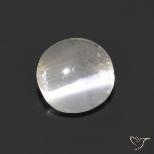 Silimanita Ojo de Gato Blanco claro natural de 1.14 ct, Ovalada, Transparente