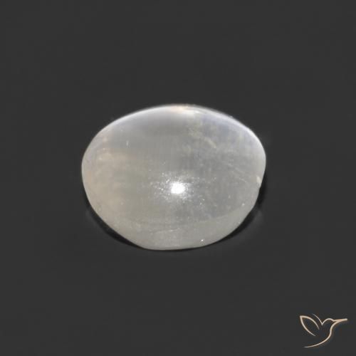 Silimanita Ojo de Gato Blanco claro natural de 1.14 ct, Ovalada, Transparente