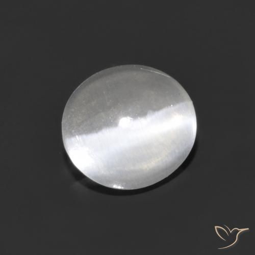Silimanita Ojo de Gato Blanco claro natural de 1.16 ct, Ovalada, Transparente