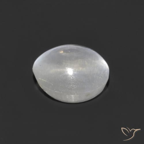 Silimanita Ojo de Gato Blanco claro natural de 1.16 ct, Ovalada, Transparente