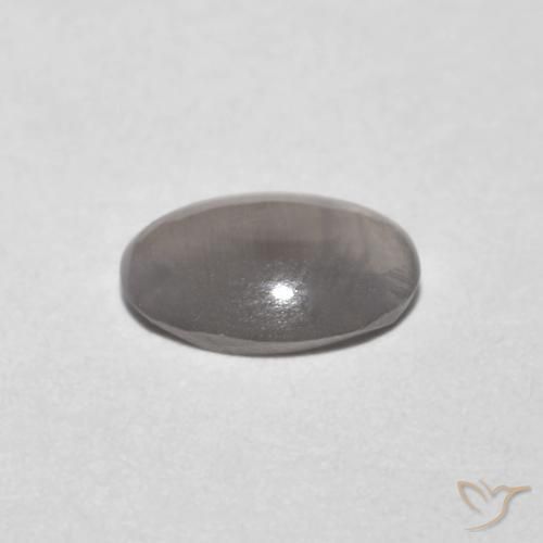 Silimanita Ojo de Gato Gris muy claro natural de 0.73 ct, Ovalada, Transparente