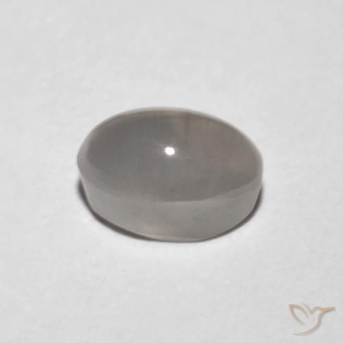 Silimanita Ojo de Gato Gris muy claro natural de 1.18 ct, Ovalada, Transparente