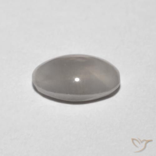 Silimanita Ojo de Gato Gris muy claro natural de 1.02 ct, Ovalada, Transparente