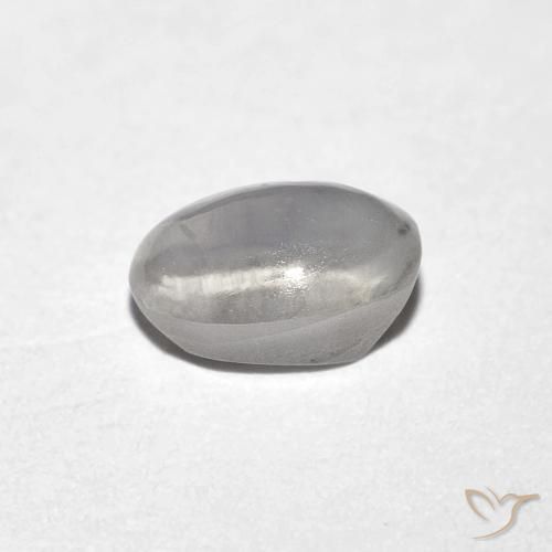 Silimanita Ojo de Gato Gris muy claro natural de 1.10 ct, Ovalada, Transparente