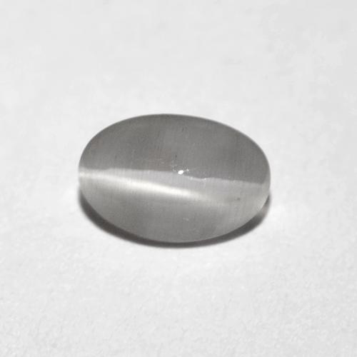 Silimanita Ojo de Gato Gris muy claro natural de 0.74 ct, Corte Óvalo, Transparente
