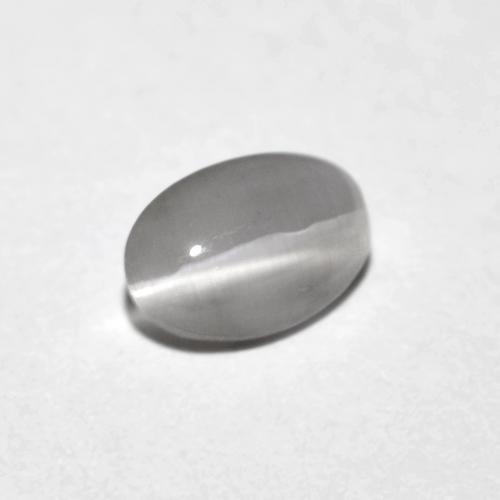 Silimanita Ojo de Gato Gris muy claro natural de 0.74 ct, Corte Óvalo, Transparente