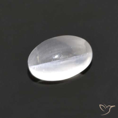 1.18ct Natural Gris muy claro Silimanita Ojo de Gato, Ovalada, Transparente