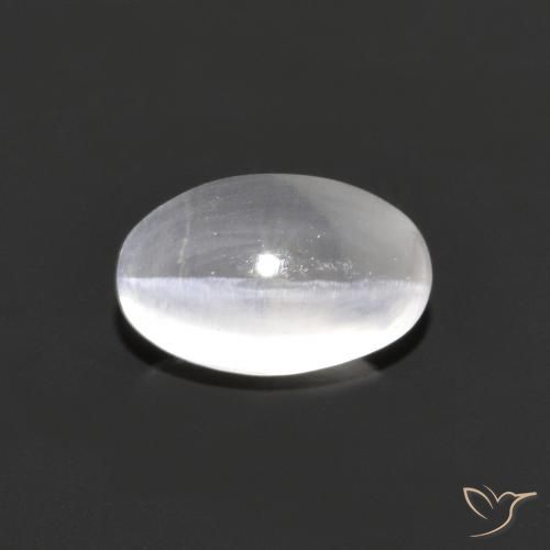 Silimanita Ojo de Gato Gris muy claro natural de 1.18 ct, Ovalada, Transparente