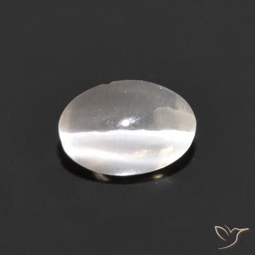 Silimanita Ojo de Gato Gris muy claro natural de 0.98 ct, Ovalada, Transparente