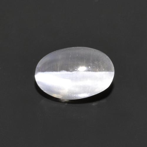 Sillimanite cat's eye gris natural de 0,75 ct, corte óvalo, transparente