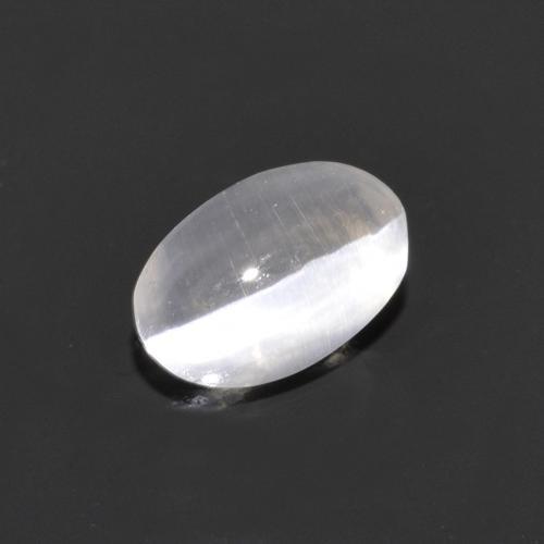 Sillimanite cat's eye gris natural de 0,75 ct, corte óvalo, transparente