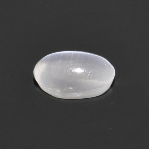 Sillimanite cat's eye gris natural de 0,75 ct, corte óvalo, transparente
