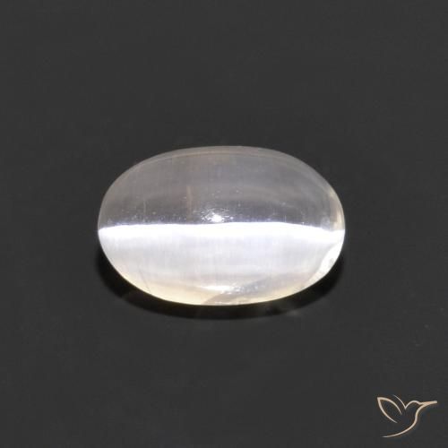 1.00ct Natural Gris muy claro Silimanita Ojo de Gato, Ovalada, Transparente