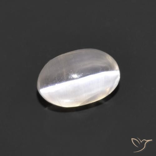 Silimanita Ojo de Gato Gris muy claro natural de 1.00 ct, Ovalada, Transparente
