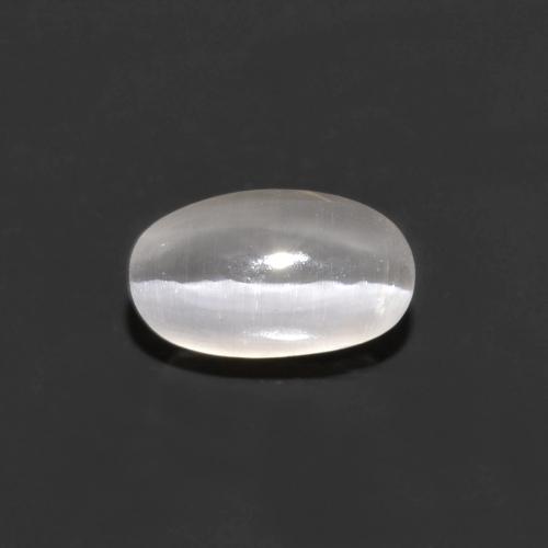 Sillimanite cat's eye gris natural de 0,76 ct, corte óvalo, transparente
