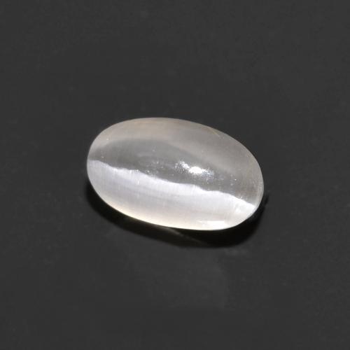 Sillimanite cat's eye gris natural de 0,76 ct, corte óvalo, transparente