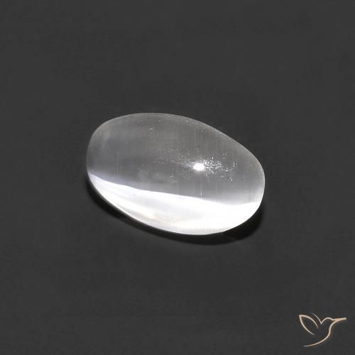 Silimanita Ojo de Gato Gris muy claro natural de 0.81 ct, Ovalada, Transparente