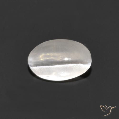 Silimanita Ojo de Gato Gris muy claro natural de 0.84 ct, Ovalada, Transparente