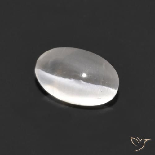 Silimanita Ojo de Gato Gris muy claro natural de 1.21 ct, Ovalada, Transparente