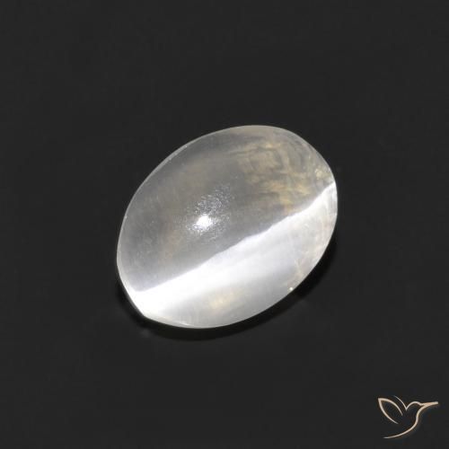 1.11ct Natural Gris muy claro Silimanita Ojo de Gato, Ovalada, Transparente