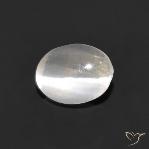 Silimanita Ojo de Gato Gris muy claro natural de 1.11 ct, Ovalada, Transparente