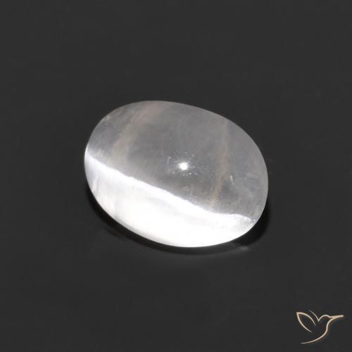 Silimanita Ojo de Gato Gris muy claro natural de 1.30 ct, Ovalada, Transparente