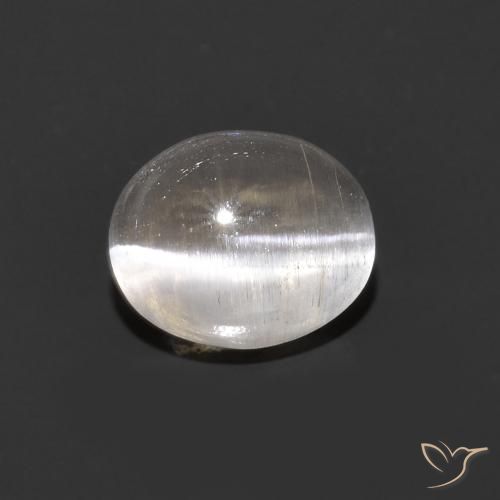0.98ct Natural Gris muy claro Silimanita Ojo de Gato, Ovalada, Transparente