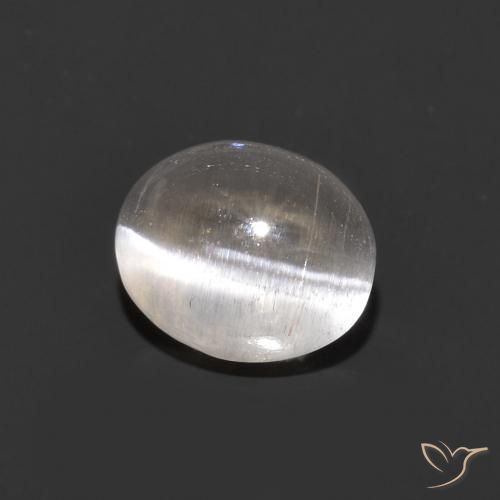 Silimanita Ojo de Gato Gris muy claro natural de 0.98 ct, Ovalada, Transparente
